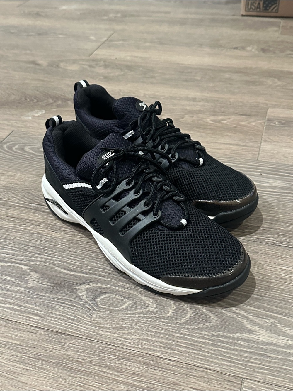 Speedo Black and White Athletic Shoes